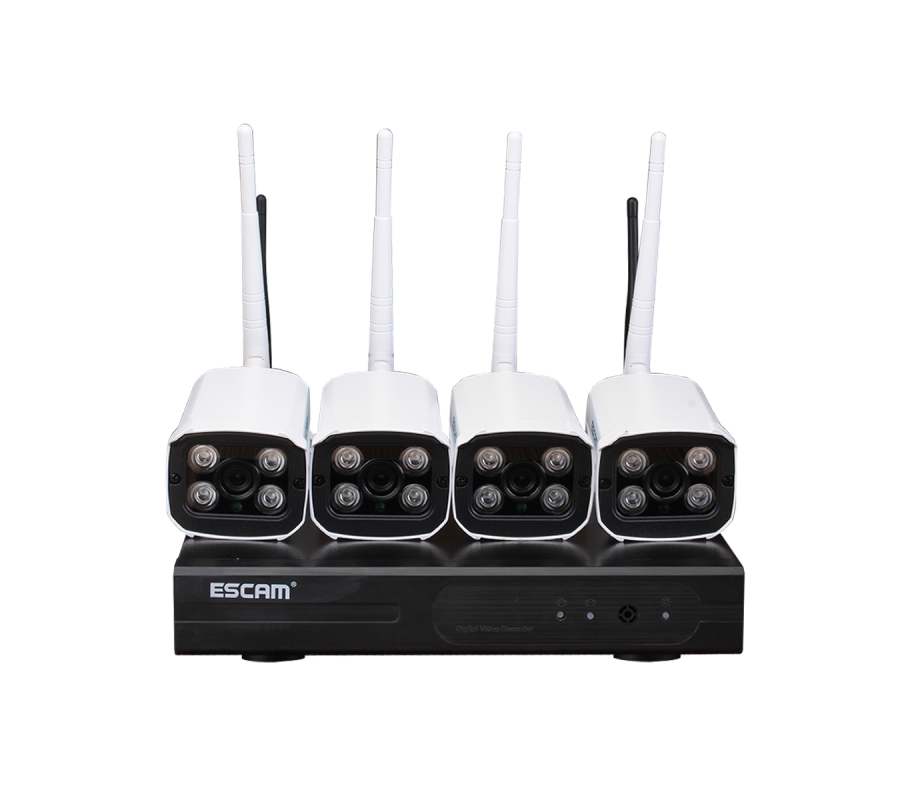 Комплект видеонаблюдения ESCAM WNK403 4CH 720P Wireless NVR KITS EU фото - купить