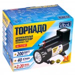 Компрессор Торнадо КА-Т12181 150psi/15Amp/40л/фонарь/прикур.+переходник/шланг 3,0м фото - купить