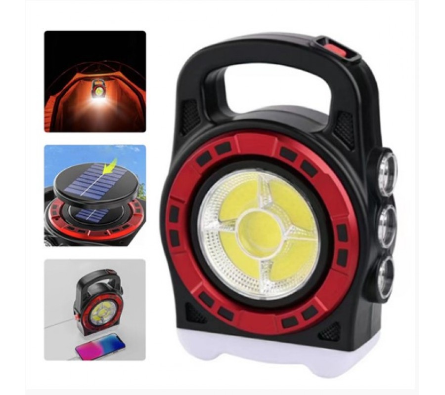 Ліхтар переносний 6678С-3LED+5COB, power bank, Li-Ion акум., Waterproof, соняшна батарея, ЗУ micr